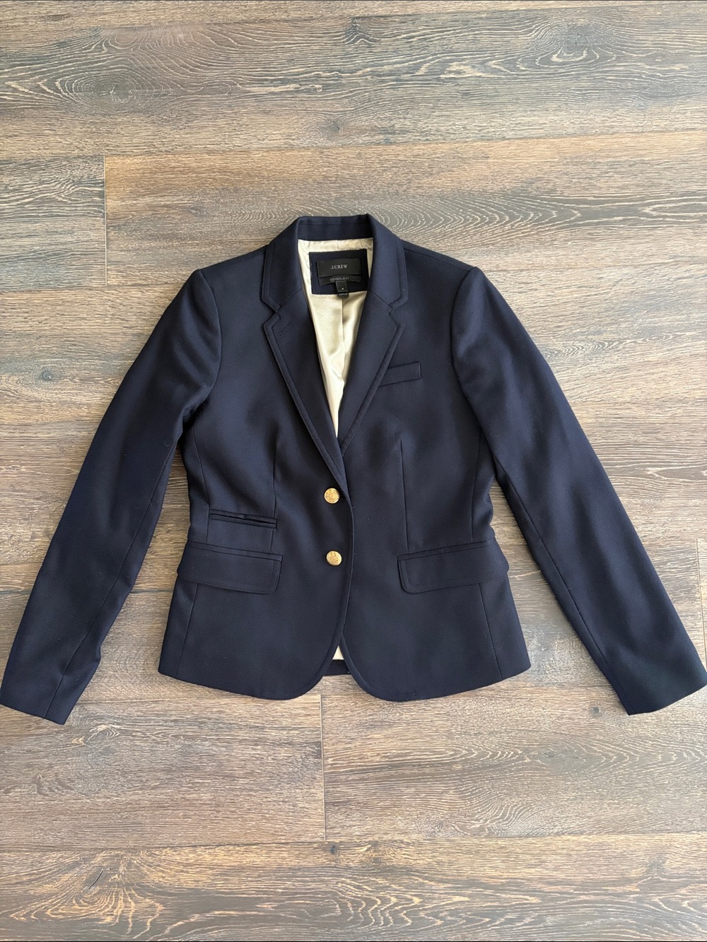 J. Crew Navy Schoolboy Blazer with Gold Buttons